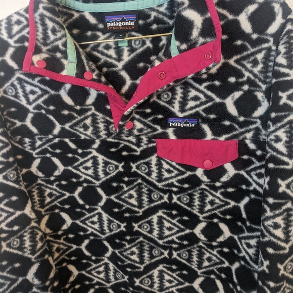 Patagonia Synchilla Snap-T fleece pullover ikat fish patterned medium - Picture 6 of 8